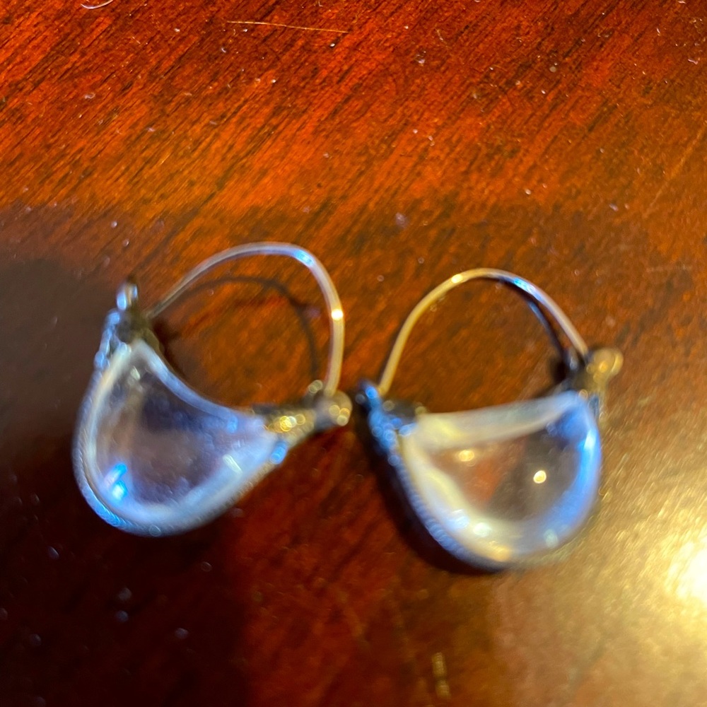 MOMA glass and silver wire earrings